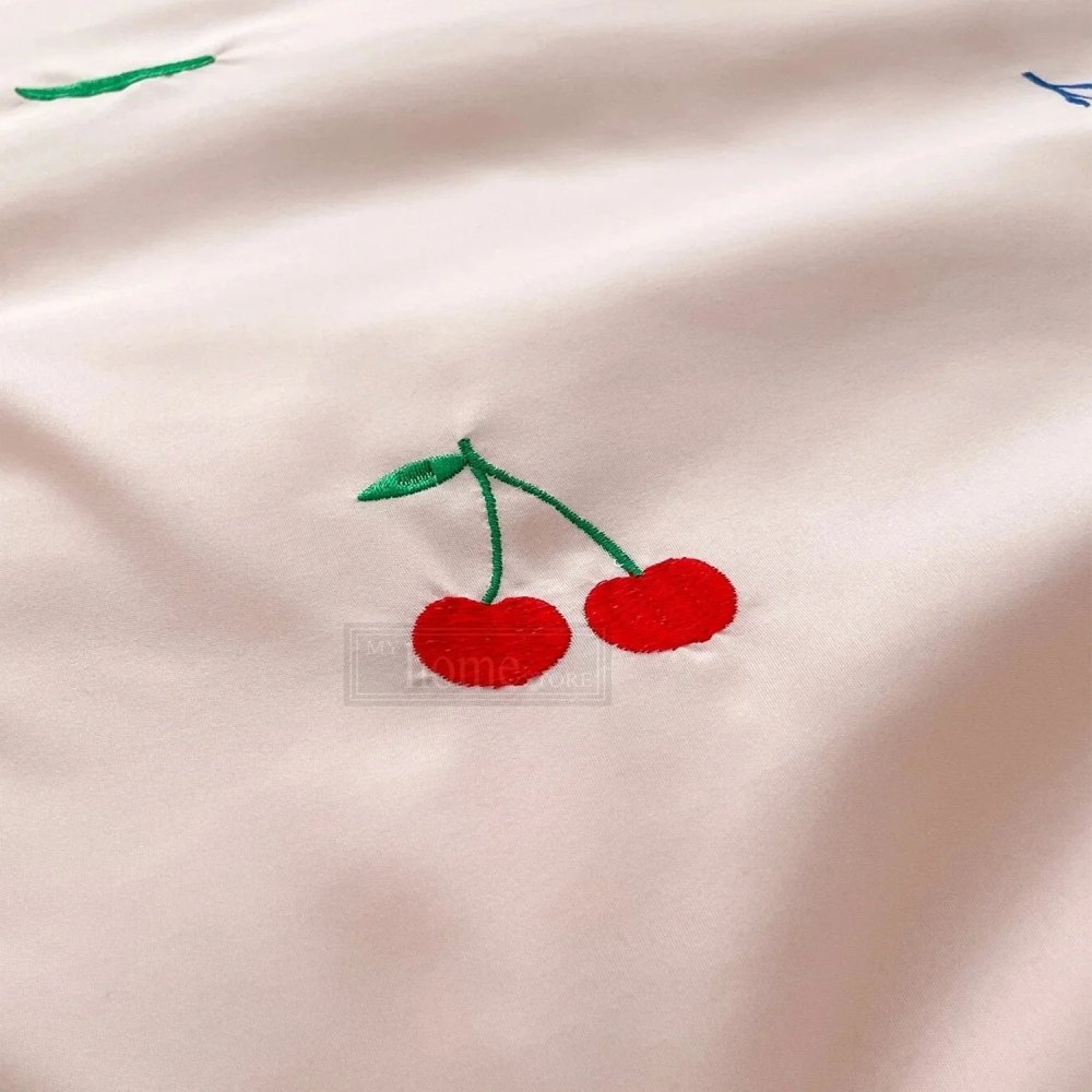 Cherry Embroidered Duvet Cover Set - myhomestore.com.pk