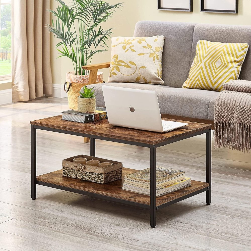 Coffee Table with Metallic Frame - myhomestore.com.pk