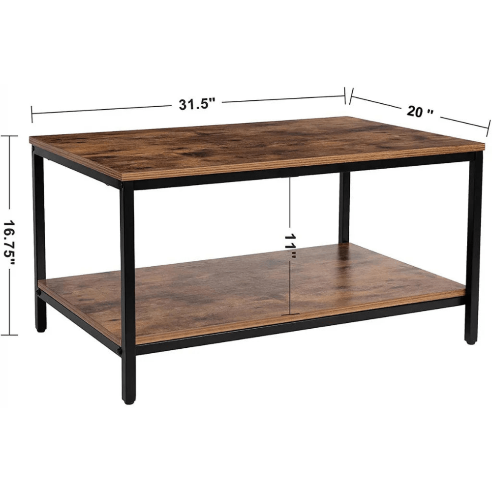 Coffee Table with Metallic Frame - myhomestore.com.pk