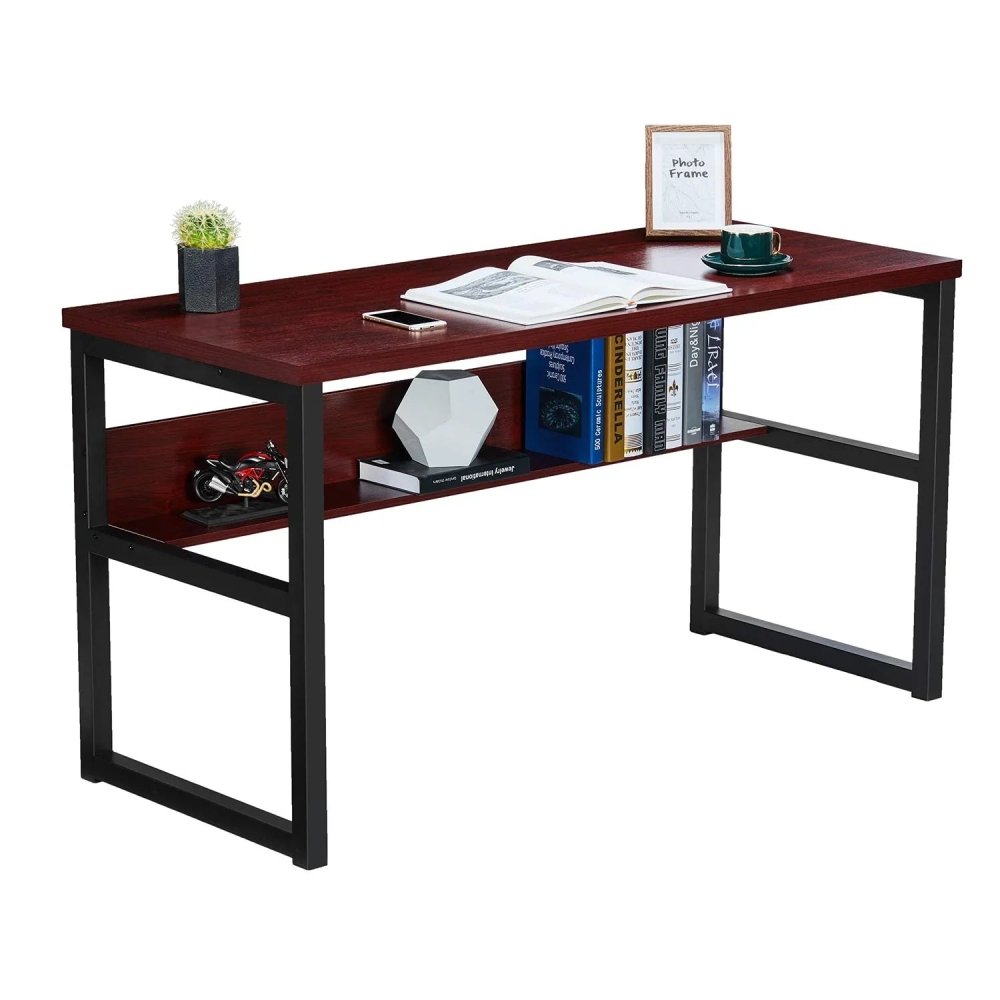 Computer Desk with Bookshelf, Modern Office Desk with Storage Shelves - myhomestore.com.pk
