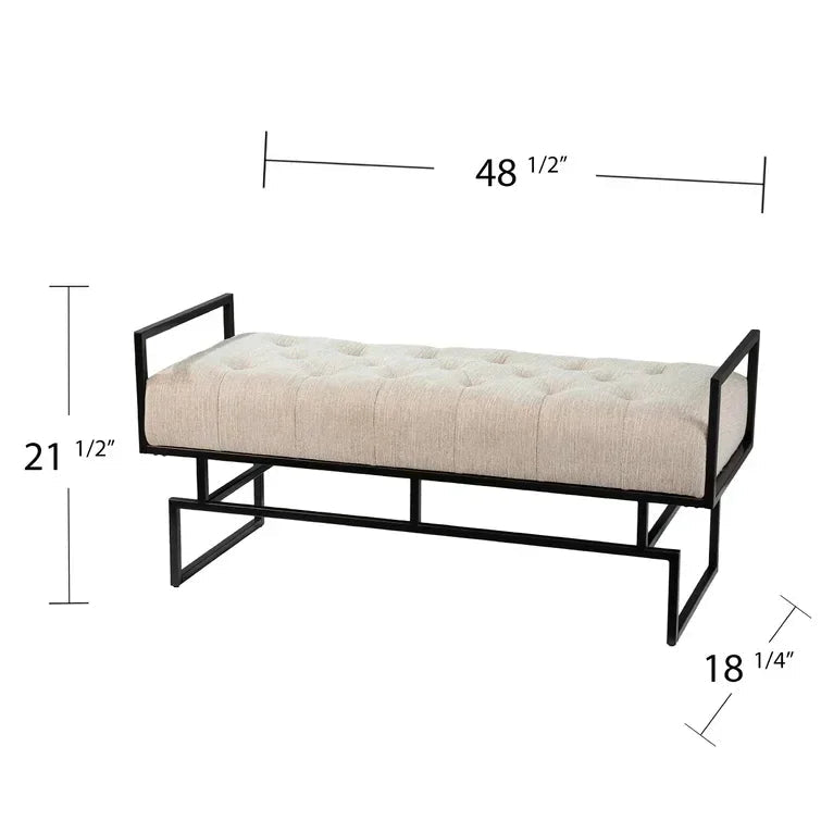 Contemporary Beige Upholstered Bench - myhomestore.com.pk