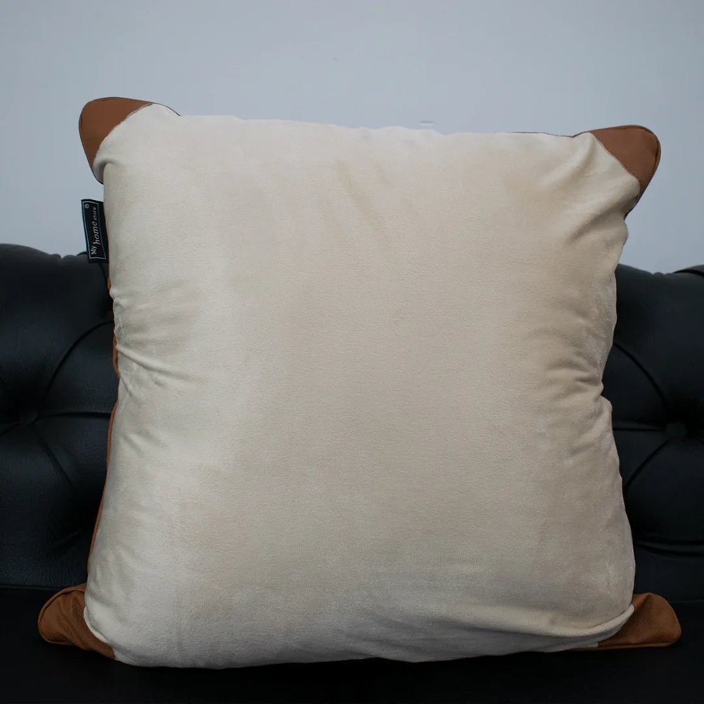 Cushion with Leather work - myhomestore.com.pk