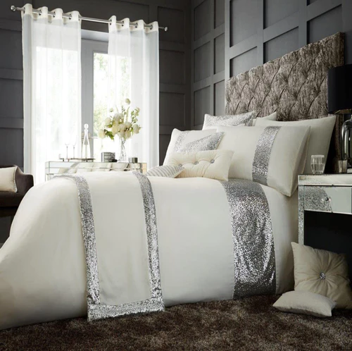 Luxury Bridal Bedding Duvet Set With Sequence