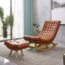 Solid Wood Rocking Chair with Footrest - myhomestore.com.pk