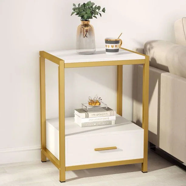 End Table with Drawer and Storage Shelves - myhomestore.com.pk