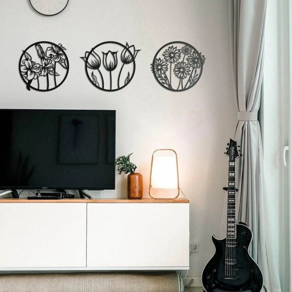 Flora Metal Wall Decor (pack of 3) - myhomestore.com.pk