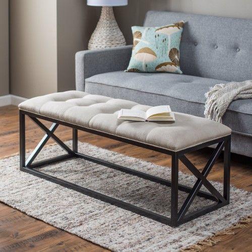 Grayson Tufted Backless Upholstered Bench - myhomestore.com.pk