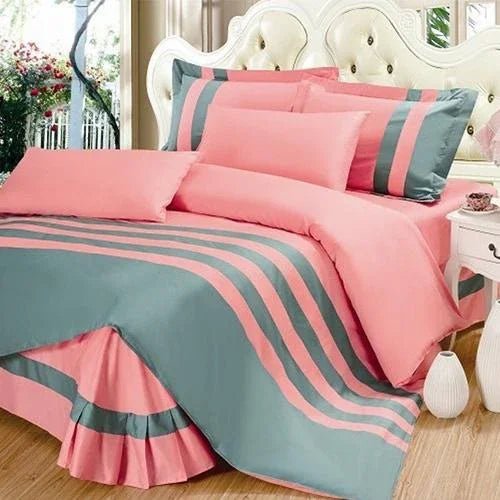 Grey & Light Pink Stripe Duvet Set - myhomestore.com.pk