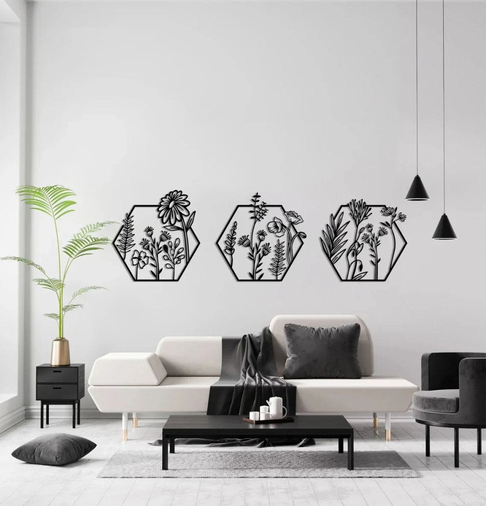 Hexagon Metal Wall Decor - myhomestore.com.pk