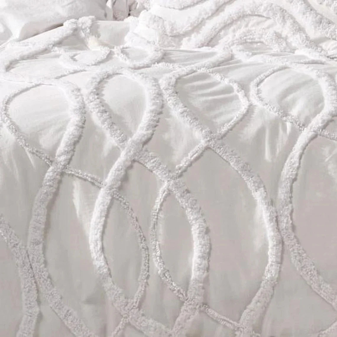 Floral Tufted Cotton Duvet Cover Set - myhomestore.com.pk