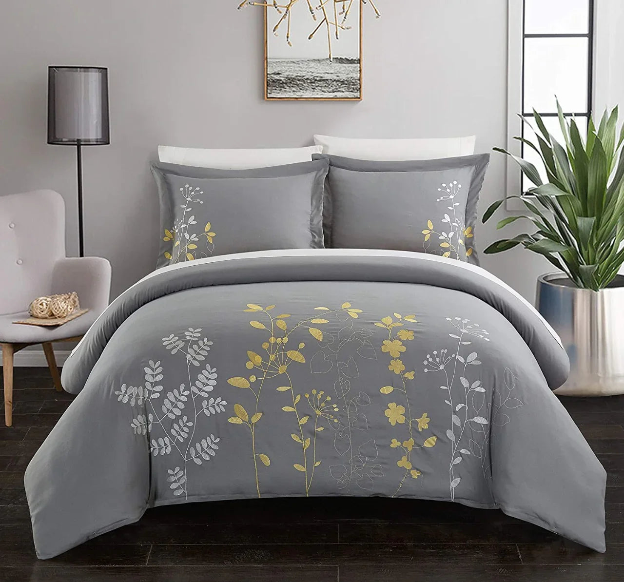 Floral Embroidery Duvet Set - myhomestore.com.pk