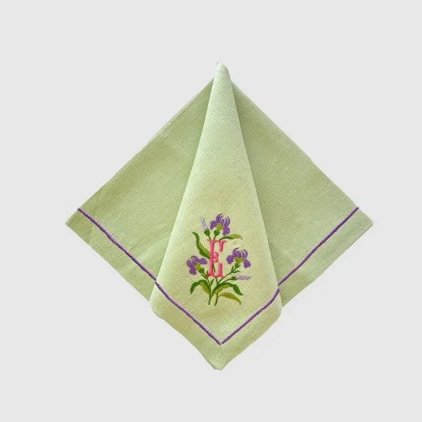 Iris Floral Monogramme Napkin - myhomestore.com.pk