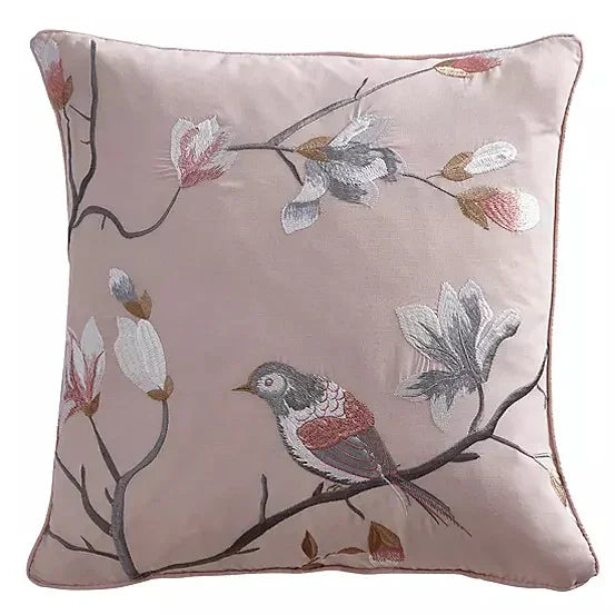 New Luxury Branch Embroidery Duvet Set (Pink) - myhomestore.com.pk