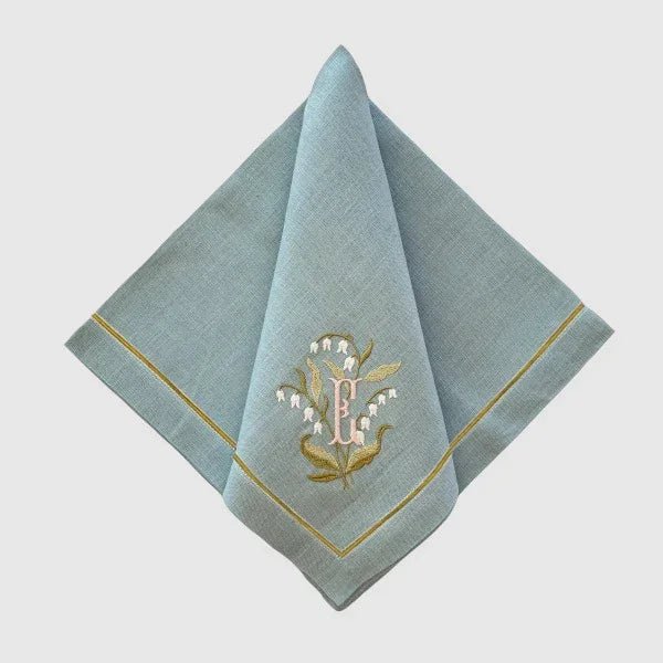 Lily Of The Valley Monogramme Napkin - myhomestore.com.pk