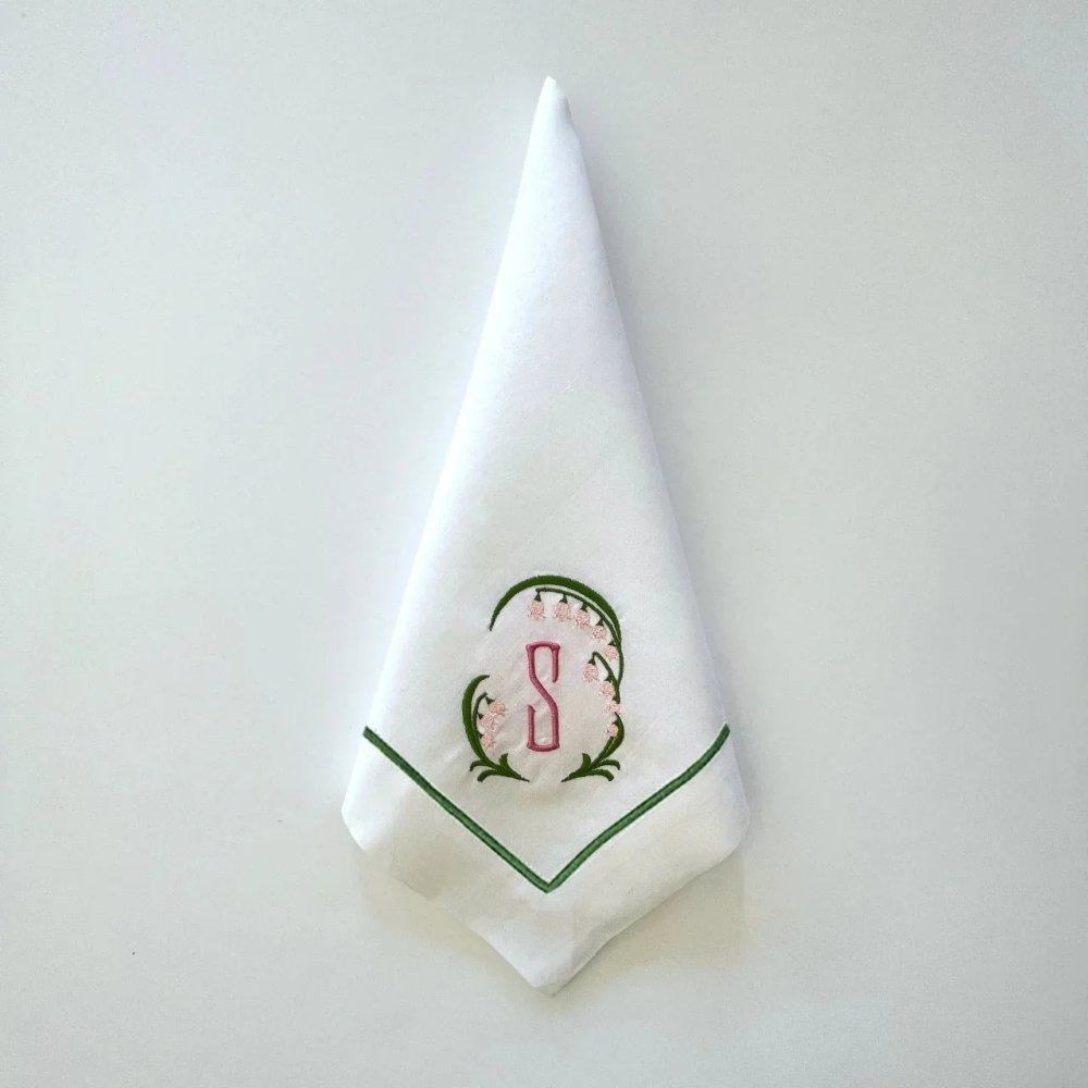 Lily Of The Valley Signature Monogramme Napkin - myhomestore.com.pk