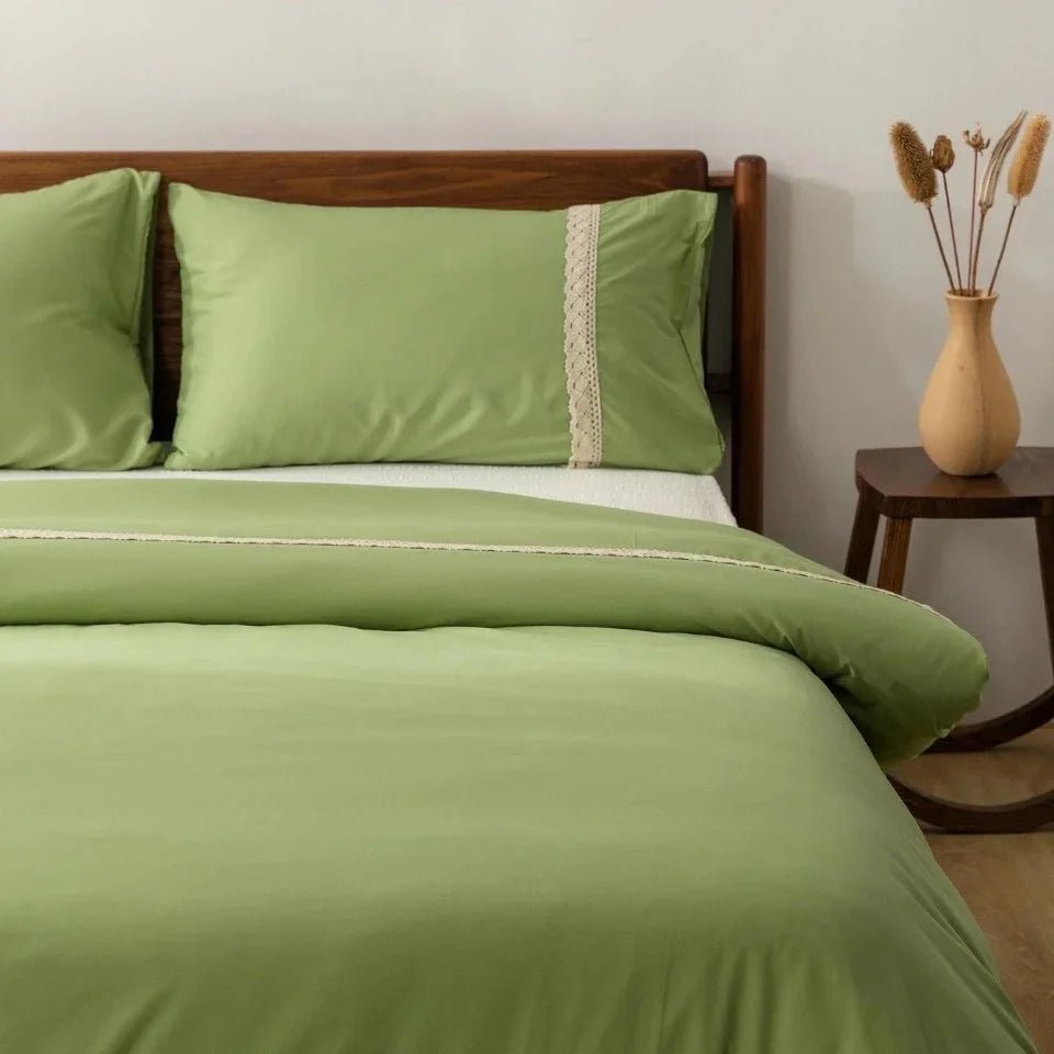 Luxury Sage Duvet With Mesh Ground Lace - myhomestore.com.pk