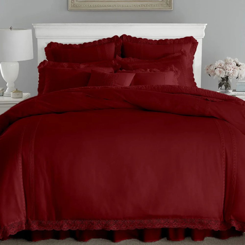 Luxury Soft Duvet Set With Lace - myhomestore.com.pk