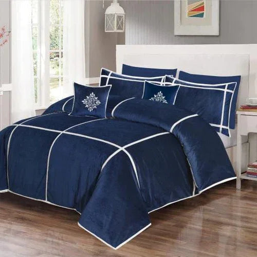 Luxury Velvet Bridal Bedding Duvet Set with Filling - myhomestore.com.pk