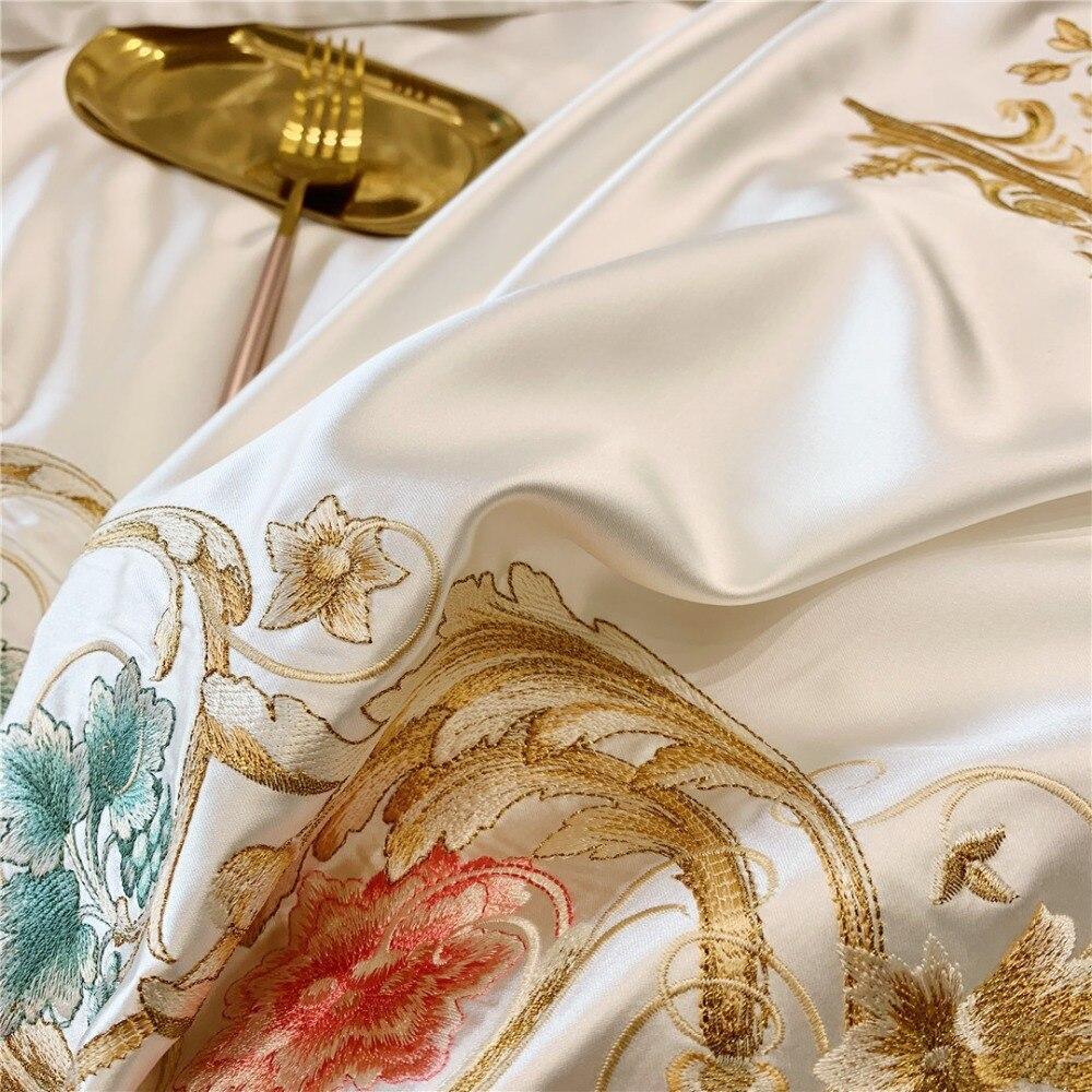Luxury White With Multi Embroidery Duvet Set - myhomestore.com.pk
