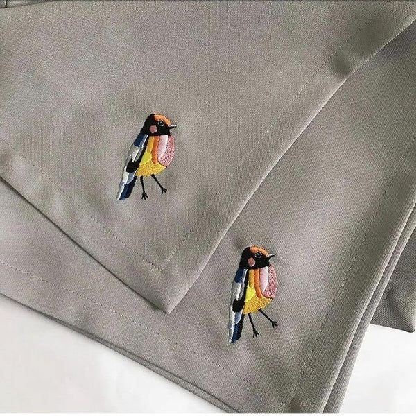 Embroidered Sparrow Table Mats (Pack Of 6)