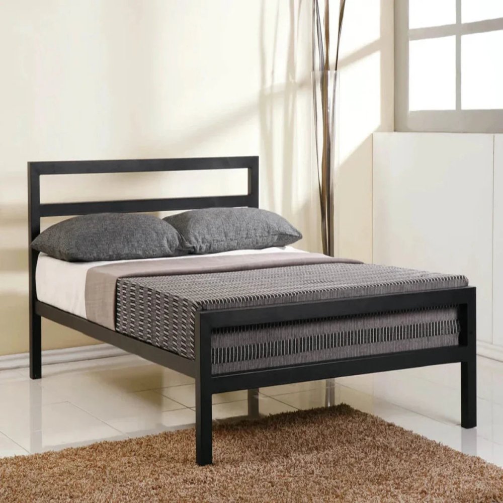 Metal Bed Frame with 2 Side Tables – Stylish & Durable - myhomestore.com.pk