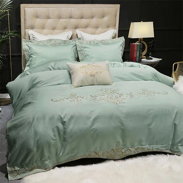 Mint Embroidery Duvet Set - myhomestore.com.pk