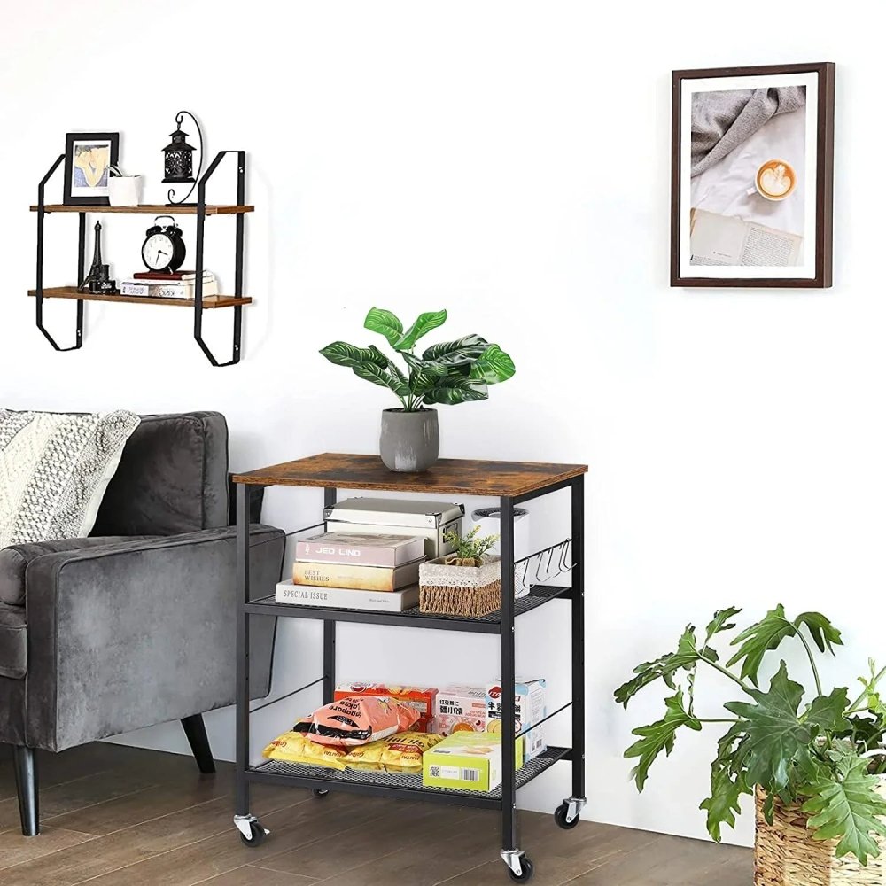 MOOACE 3 - Tier Mesh Kitchen Microwave Rack - myhomestore.com.pk