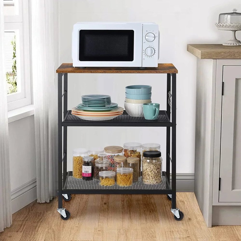 MOOACE 3 - Tier Mesh Kitchen Microwave Rack - myhomestore.com.pk
