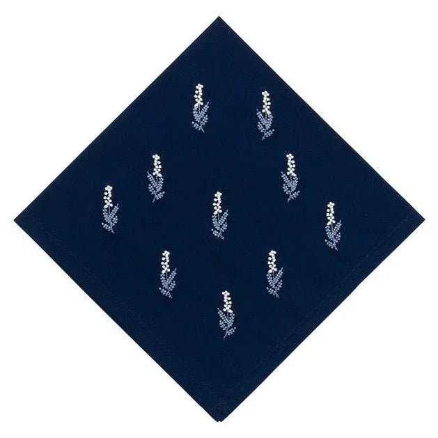 Navy Mats with Off White and Blue Atena Small Flowers embroidered - myhomestore.com.pk