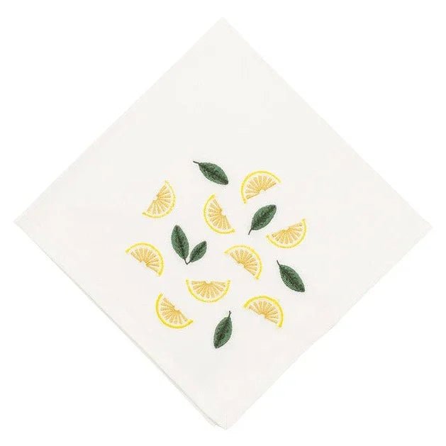 Off White Mats with Small Lemons embroidered - myhomestore.com.pk