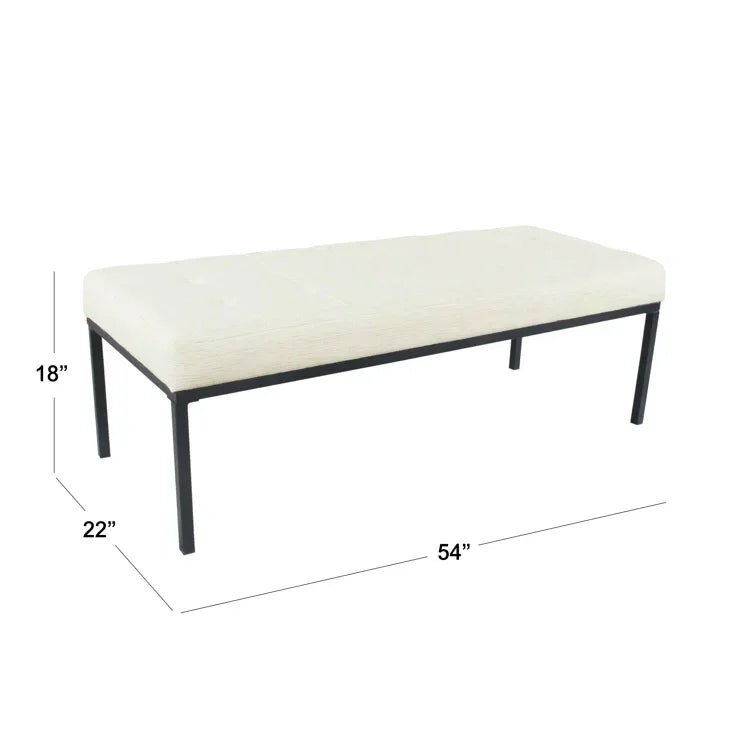 Off white Tufted Upholstered Bench - myhomestore.com.pk