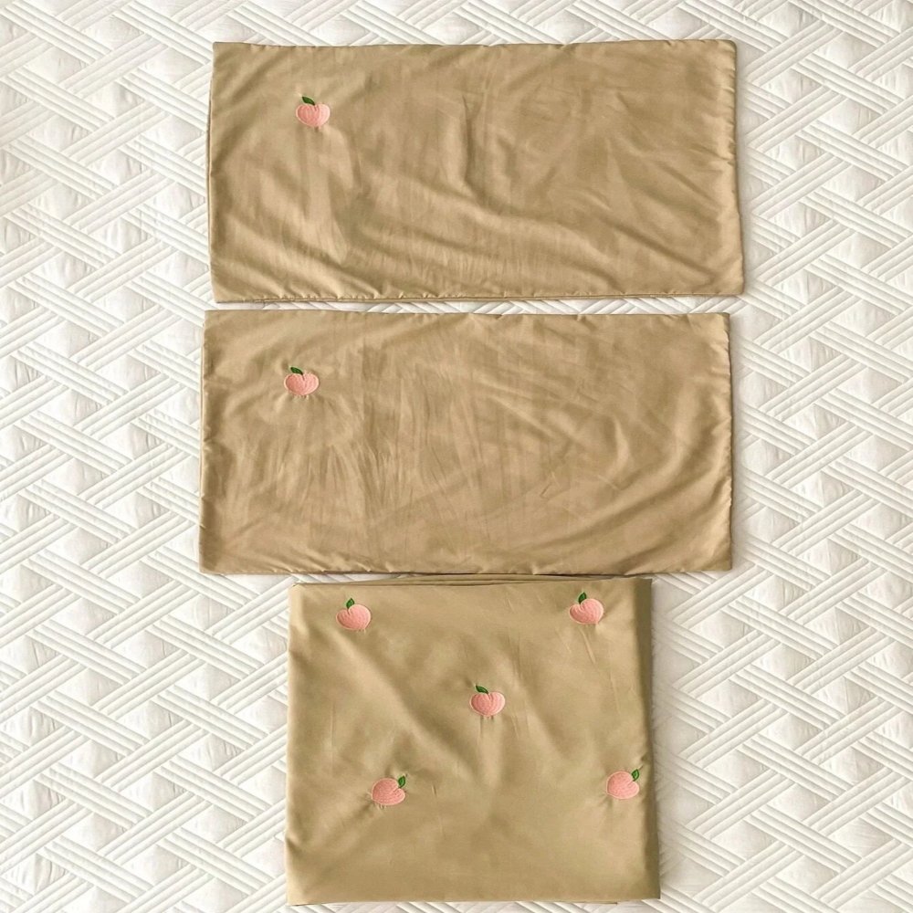 Peach Embroidered Duvet Cover Set - myhomestore.com.pk