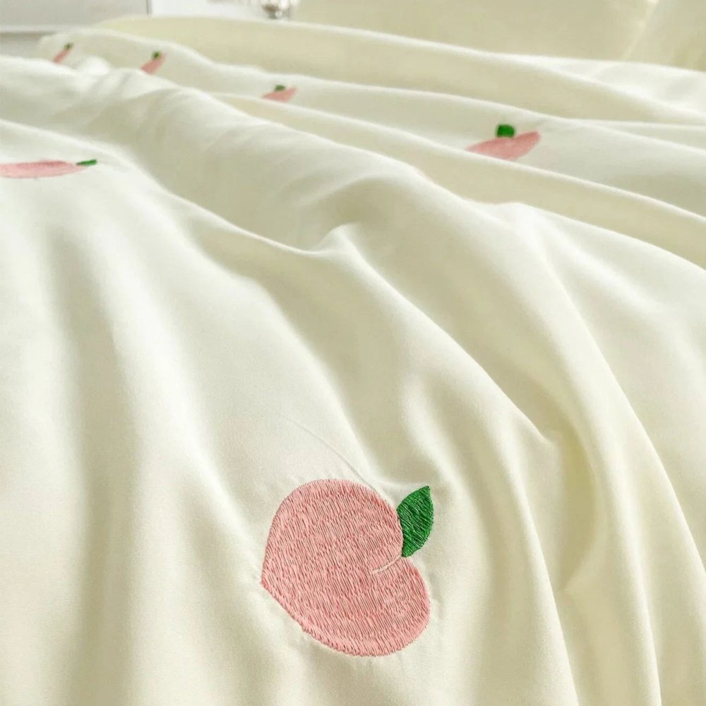 Peach Embroidered Duvet Cover Set - myhomestore.com.pk