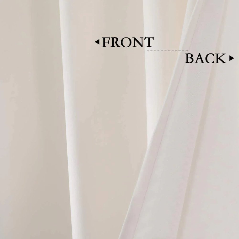 Plain Dyed Eyelet Curtains with linning (Off white) - myhomestore.com.pk