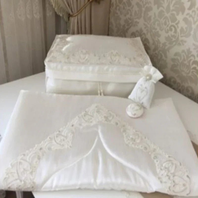 Prayer Mat Set ( Embroidered lace ) - myhomestore.com.pk