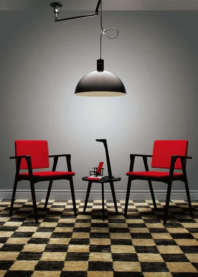 Red Upholstered Iron Arm Chair - myhomestore.com.pk