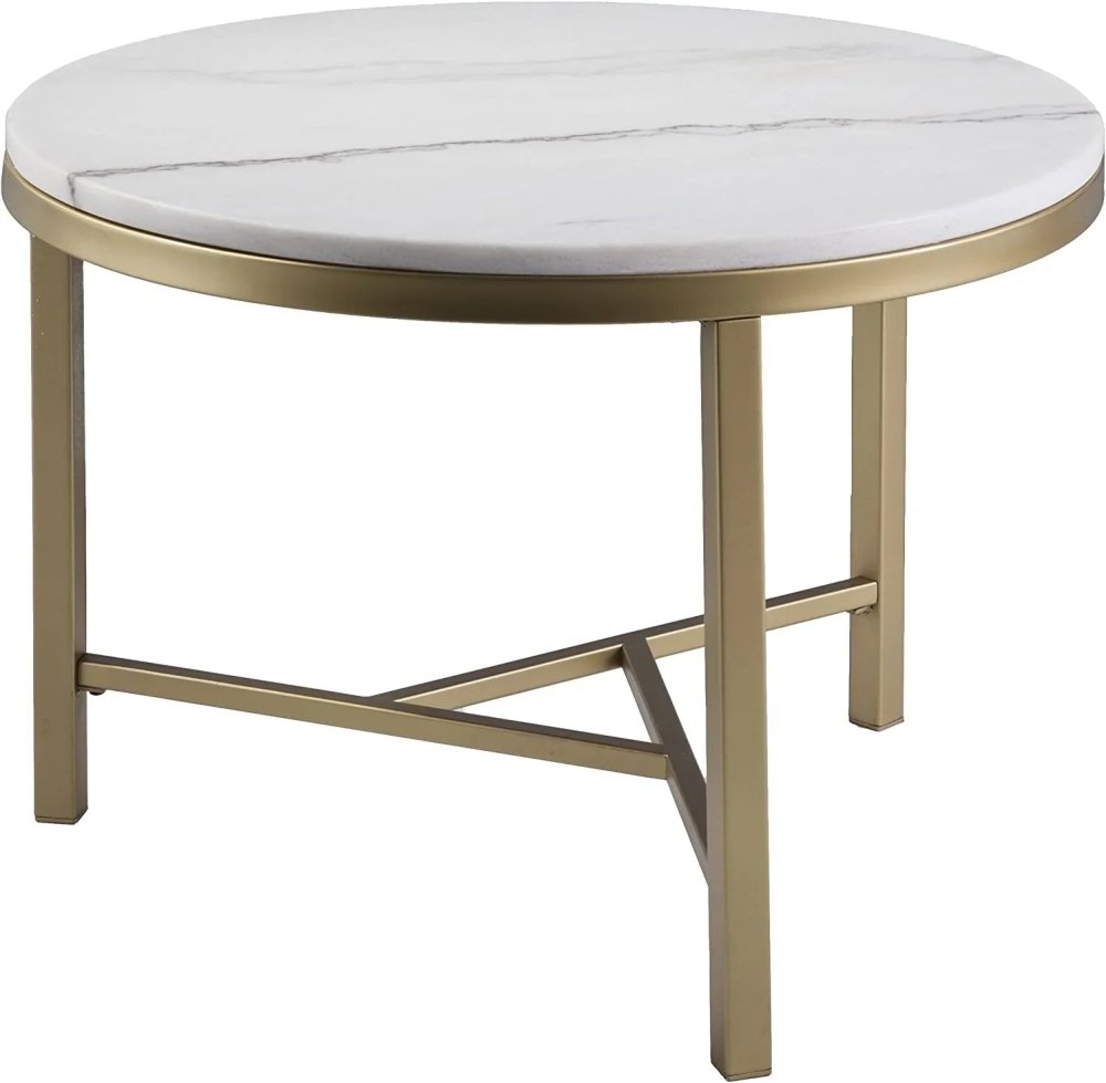 Round Table - Geometric Champagne Gold Frame - myhomestore.com.pk