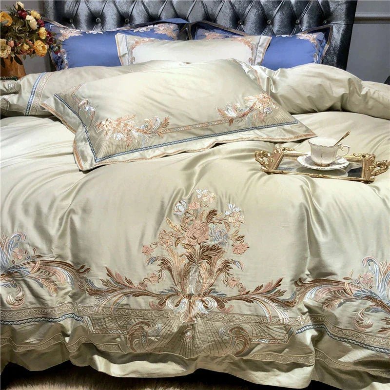 Royal Pistachio Exquisite Embroidery Duvet Set - myhomestore.com.pk