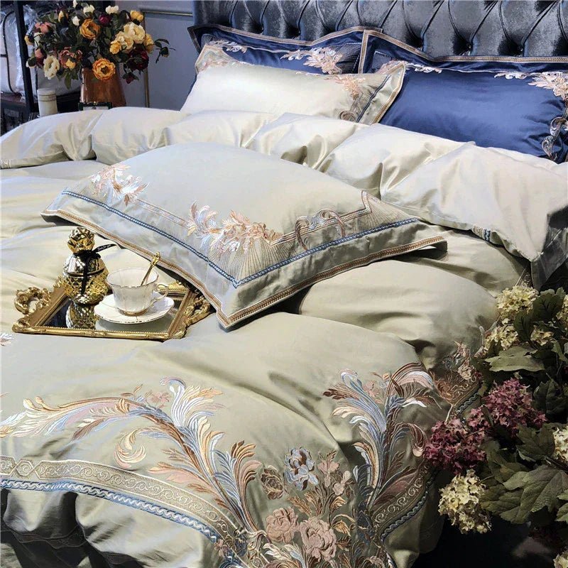 Royal Pistachio Exquisite Embroidery Duvet Set - myhomestore.com.pk