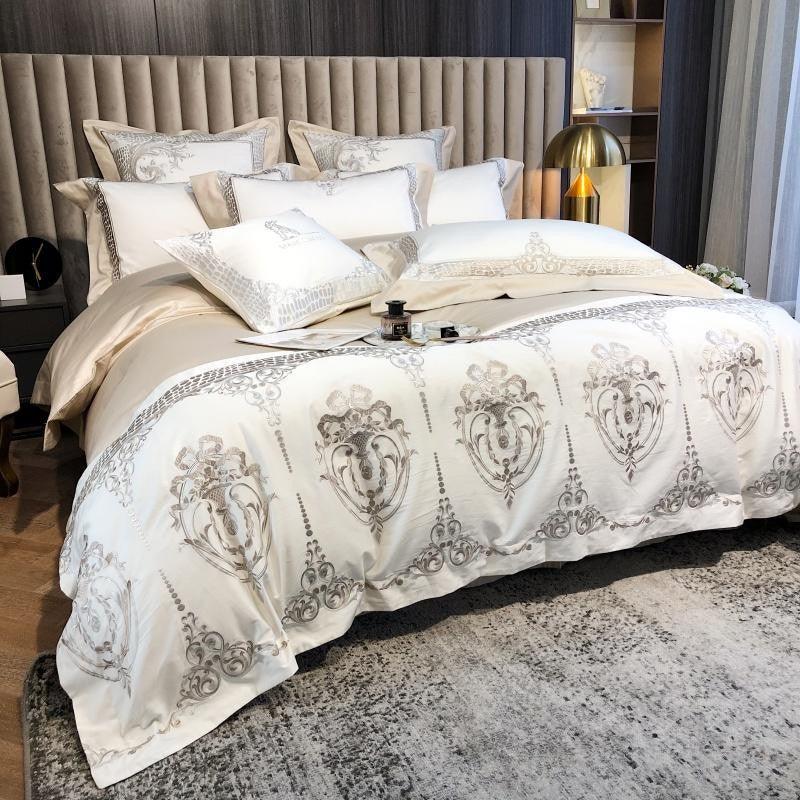 Royal White Embroidery Duvet Set - myhomestore.com.pk