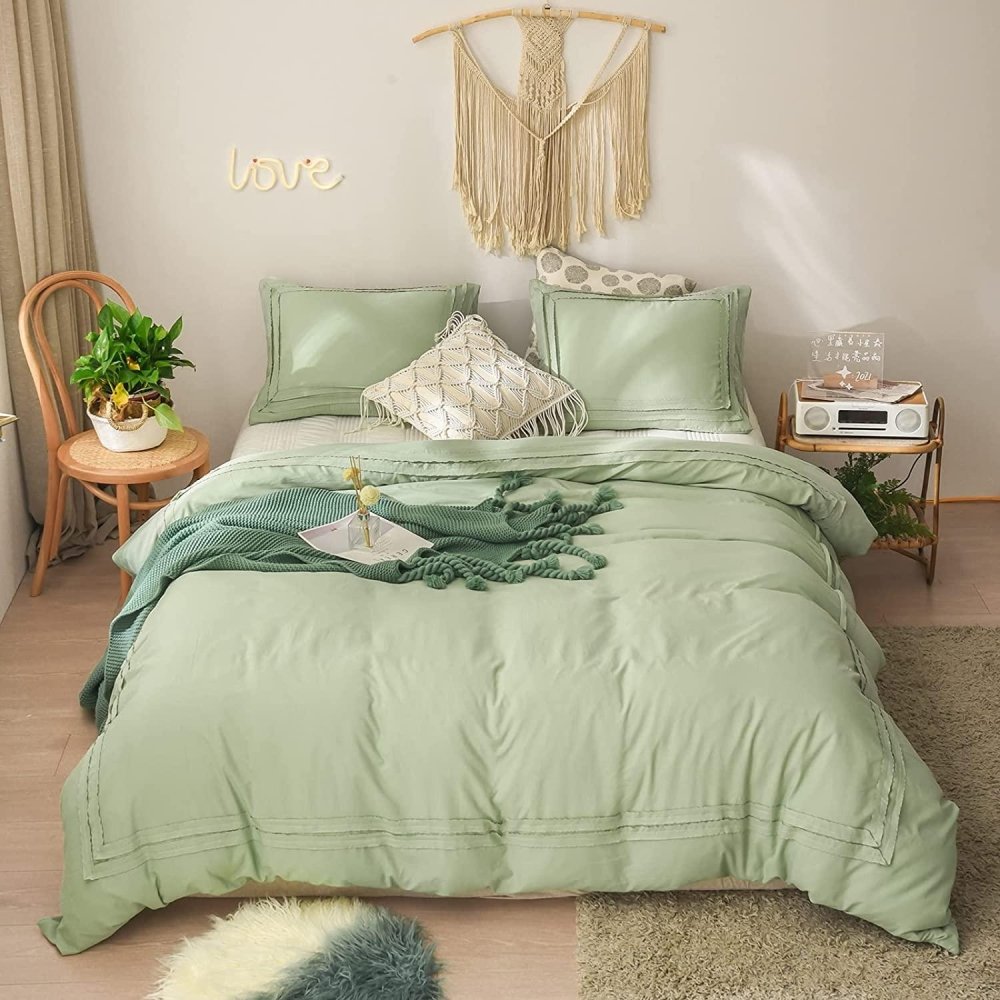 Ruched Lace Duvet Cover Set - myhomestore.com.pk