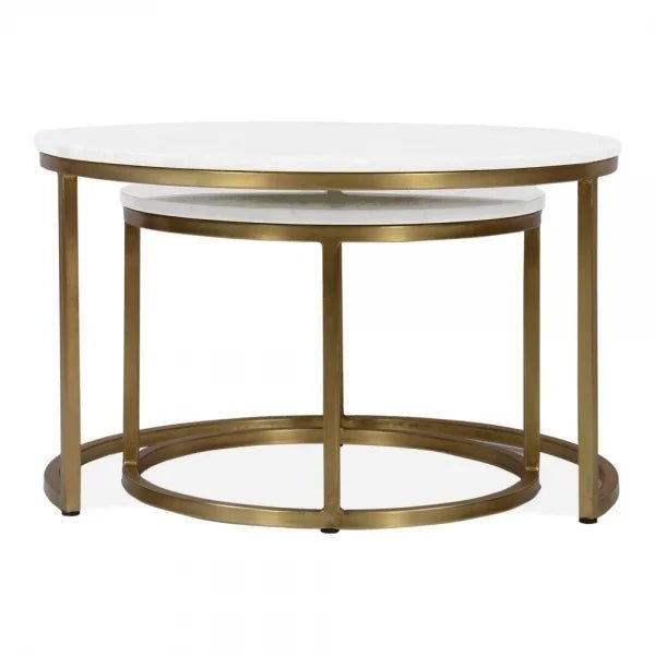 Set of 2 Stackable Elegant Coffee Tables, Nest Side Tables - myhomestore.com.pk
