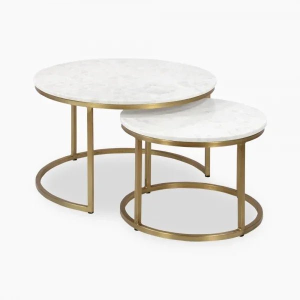 Set of 2 Stackable Elegant Coffee Tables, Nest Side Tables - myhomestore.com.pk