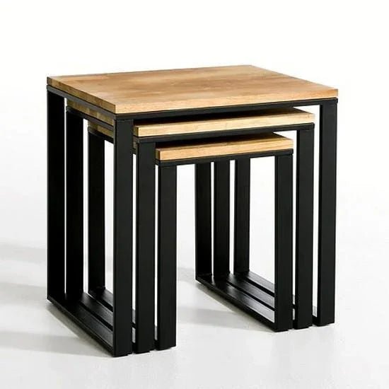 Set of 3 Nesting Tables with Storage for Home Décor - myhomestore.com.pk
