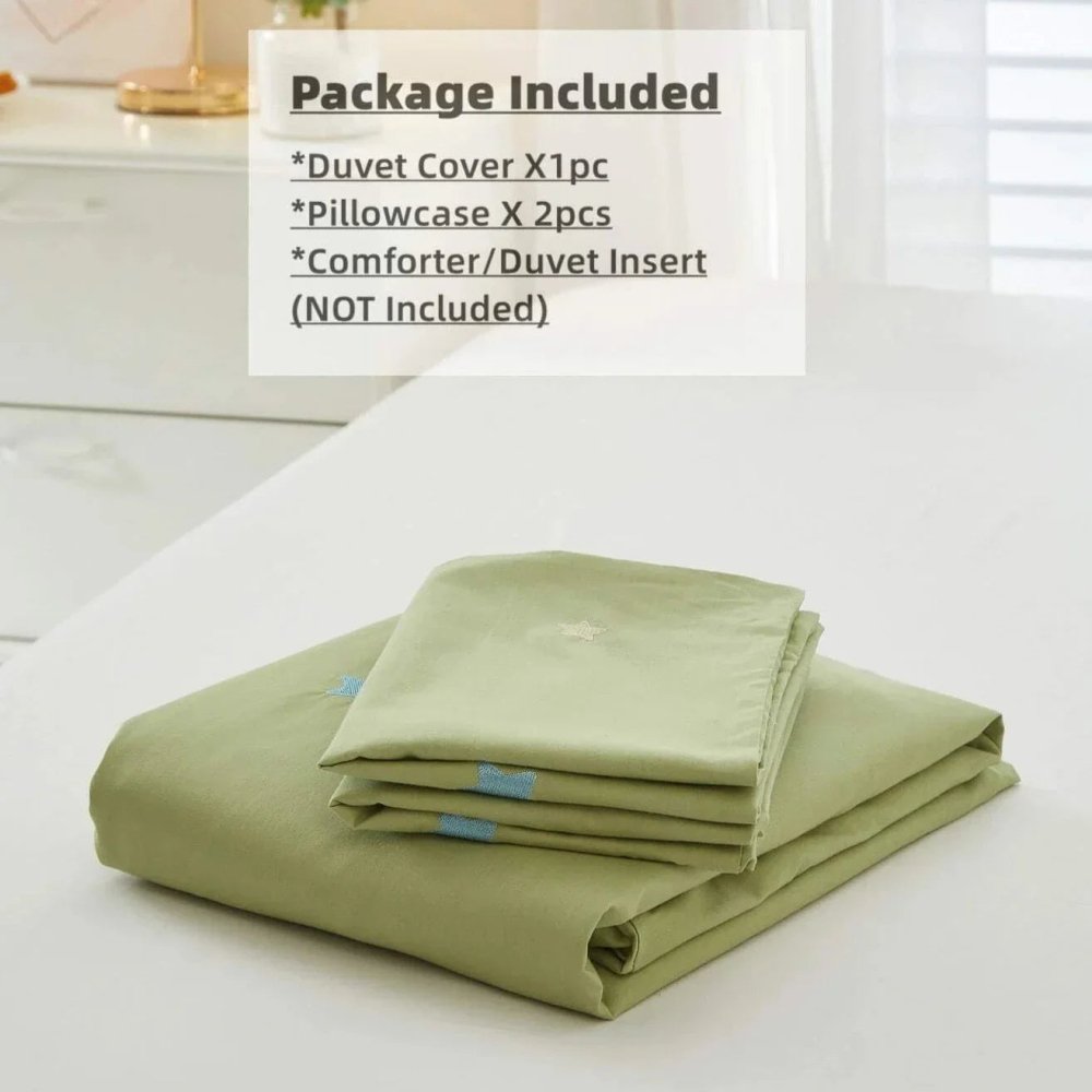 Star Embroidered Duvet Cover Set - myhomestore.com.pk