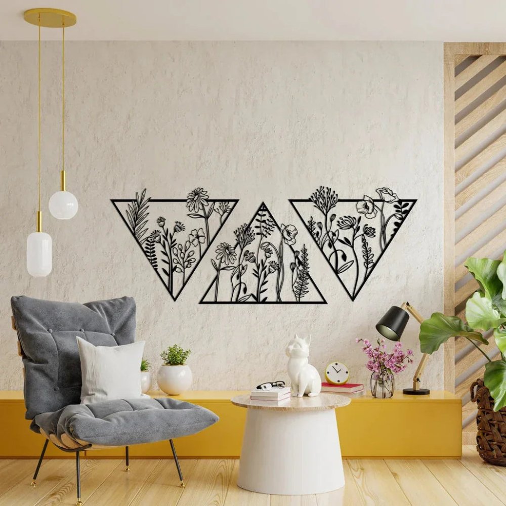 Triangle Metal Wall Decor - myhomestore.com.pk