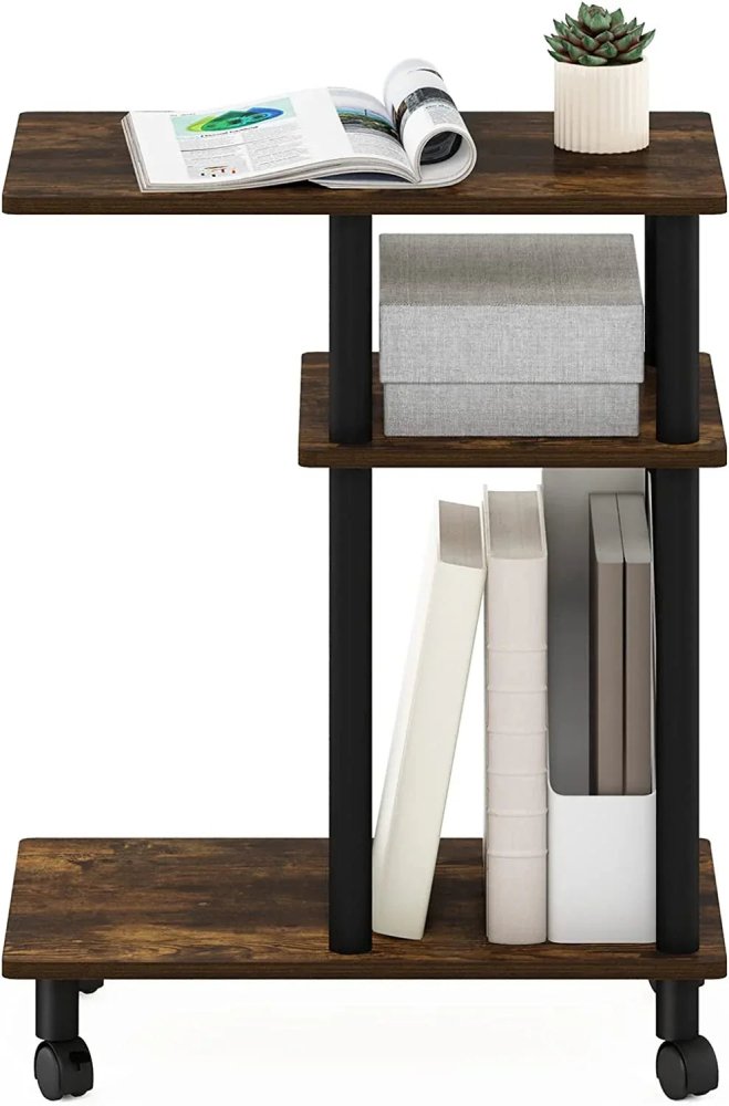 U - Shaped Side Table with Casters - myhomestore.com.pk