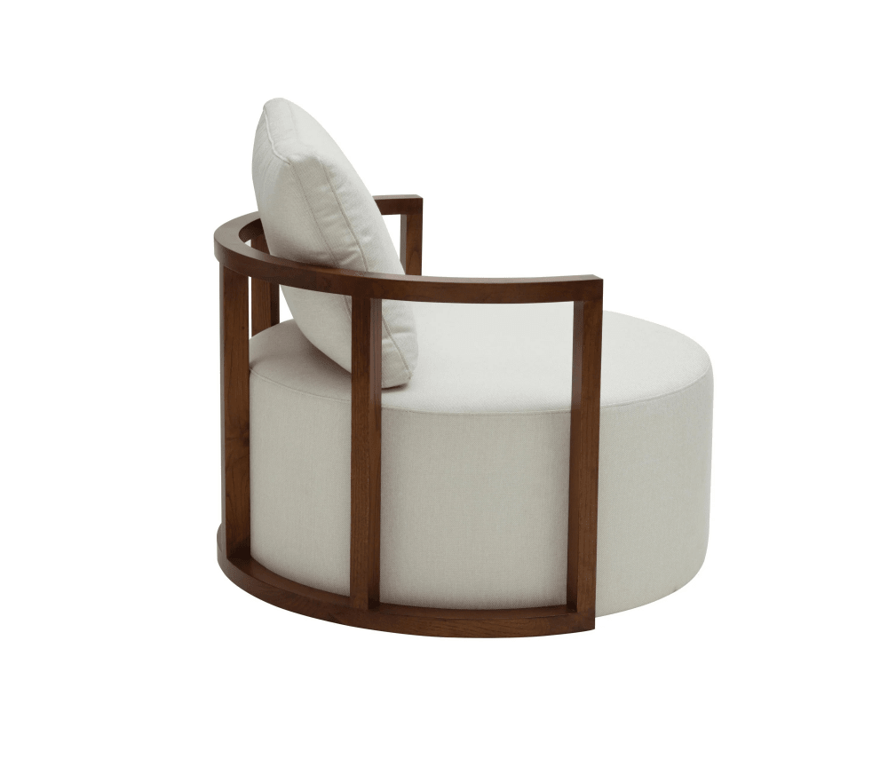 Upholstered Barrel Chair (Set of 2 Chairs and Center Table) - myhomestore.com.pk