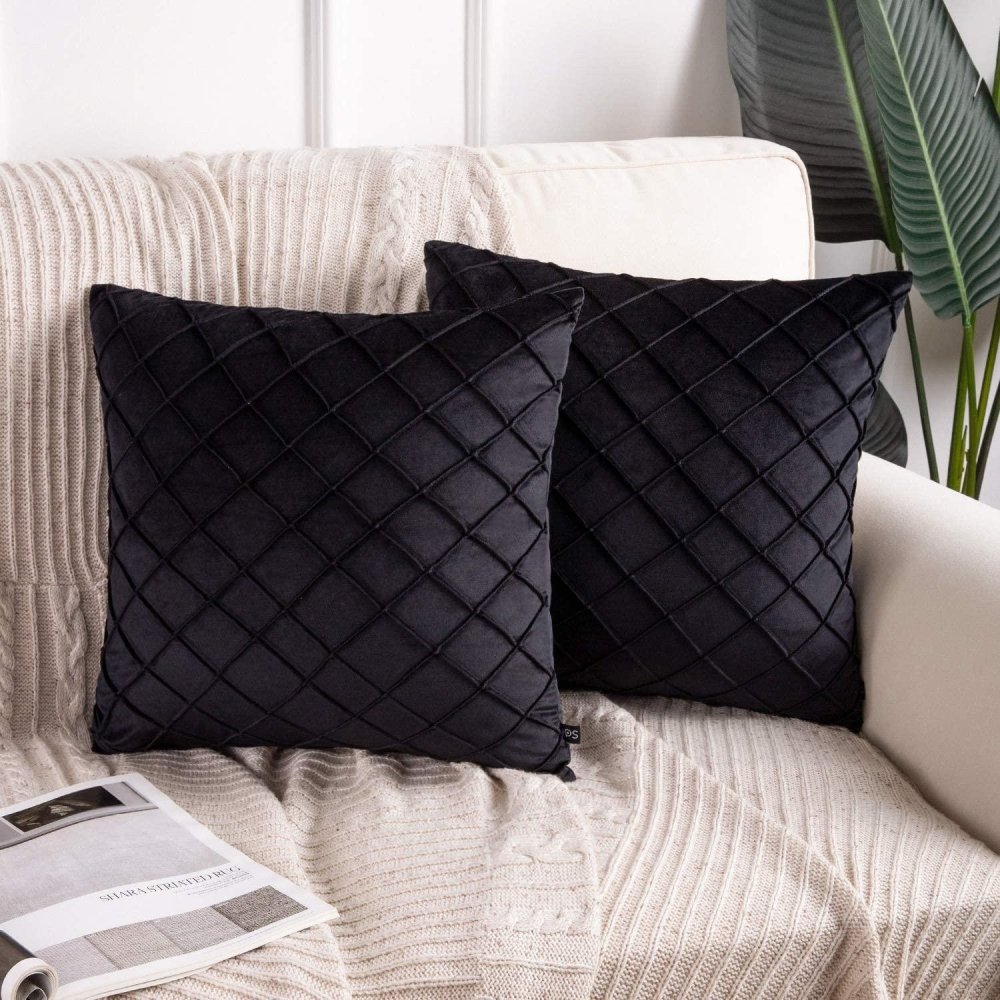 Velvet Pinch Pleated Cushion Cover - myhomestore.com.pk