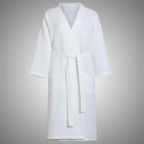 Waffle Weave Cotton Bath Robe - myhomestore.com.pk